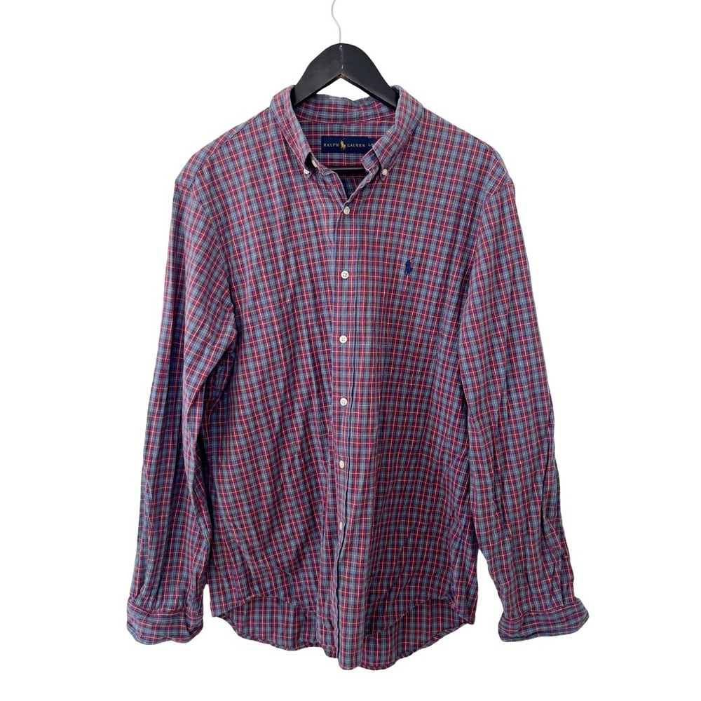 Ralph Lauren Blue Label Red and Blue Plaid Dress Shirt